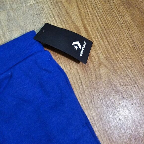 Converse All Star Chuck Taylor Logo Shorts Kids Size 7 Blue White French Terry - Picture 4 of 6